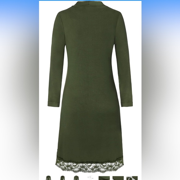 NWOT Women’s Robe/Nightgown/Sleepshirt in Olive Green, Large - Picture 2 of 5